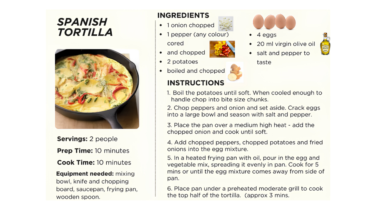 Spanish tortilla recipe instructions.